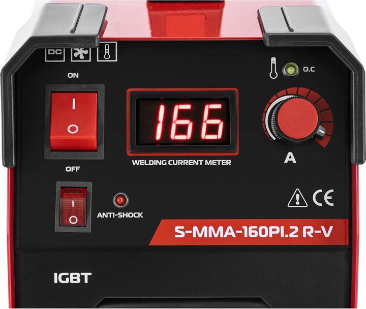 Produktbild Stamos Elektroden Schweissgerät MMA Schweissgerät E-Hand 8 m Kabel 160 A VRD IGBT