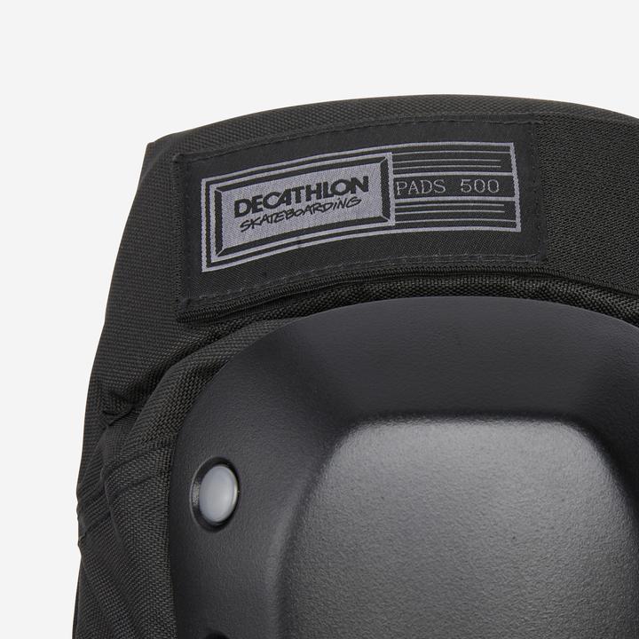 Actual product image Decathlon Adult 3-Piece Skateboarding Protector Set Pad500 Black (S, Unique specimen)