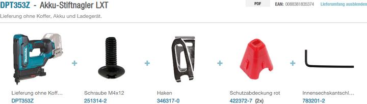 Produktbild Makita DPT353Z Akku-Pintacker