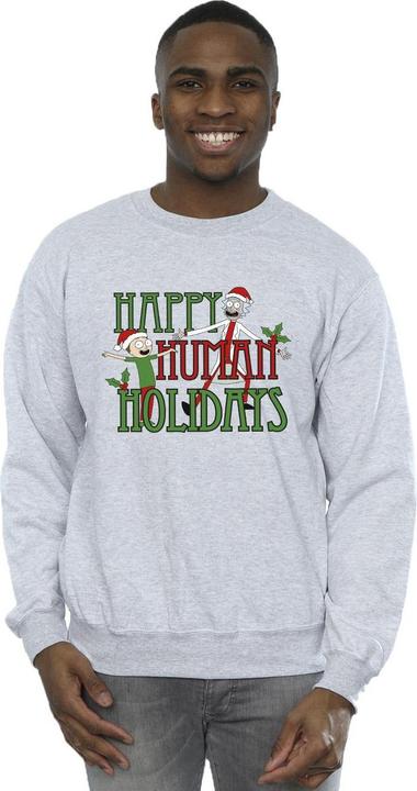 Actual product image Rick And Morty Mens Happy Human Holidays Sweatshirt (L)