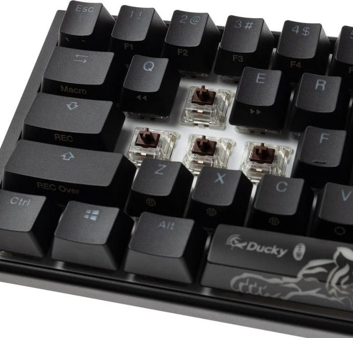 Actual product image Ducky One 3 Classic Black/White Mini Gaming Keyboard, RGB LED - MX-Brown (US) (US, Cable)