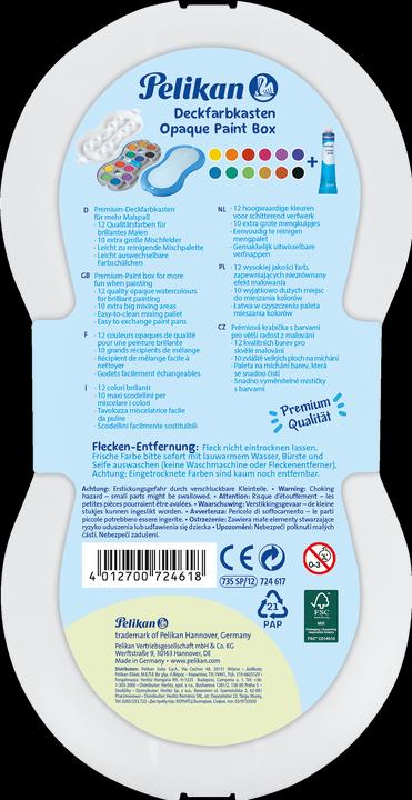 Immagine prodotto Pelikan Coprire la scatola di vernice Spazio (12 colori, 1 bianco opaco)