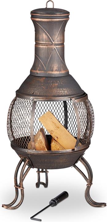 Actual product image Relaxdays Chiminea With Fire Poker