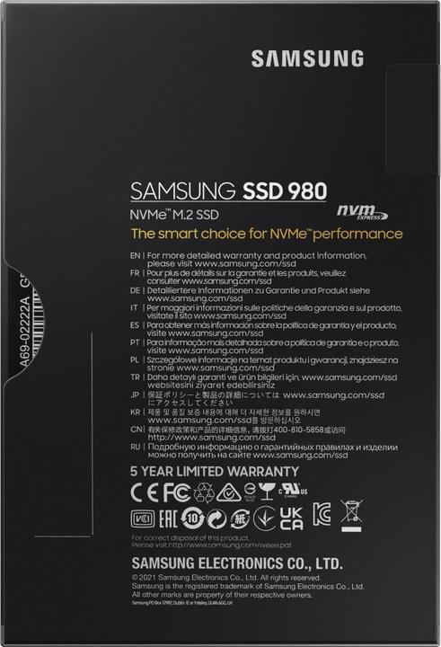 Actual product image Samsung SSD 980 (1000 GB, M.2 2280)