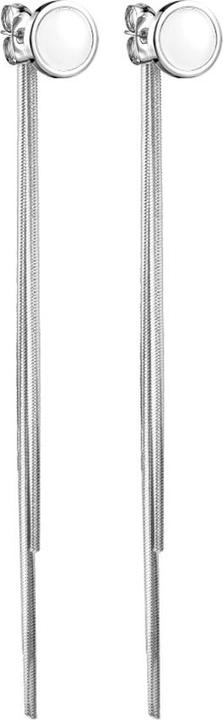 Immagine prodotto Star Piercing Orecchini a perno in argento con catena pendente bianca e rotonda (senza ottone, Acciaio chirurgico 316L)