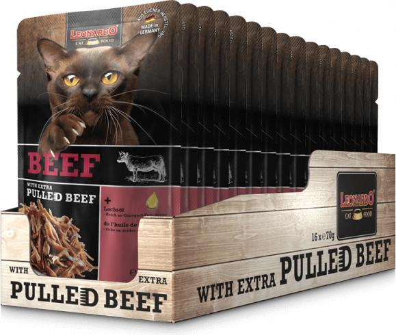 Produktbild Leonardo Cat Food Beef & Pulled Beef (Adult, 1 Stk., 90 g)