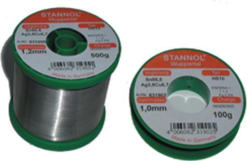 Produktbild Stannol HS10 2510 Lötzinn, bleifrei Spule Sn95,5Ag3,8Cu0,7 ROM1 100 g 1 mm (Lötspulenkit)