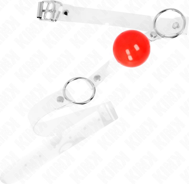 Produktbild Kink Roter Transparenter Pvc-Ball 4 cm Knebel Verstellbar