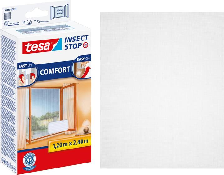 Actual product image tesa Insect screen COMFORT for windows, with Velcro tape, self-adhesive, without drilling (120 x 240 cm)