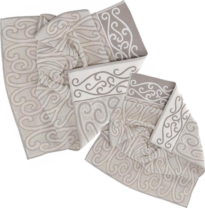 Actual product image Casativo Set of 2 hand and guest towels, 100% cotton, tortora, 60 x 100 cm, 40 x 60 cm (40 x 60 cm, 60 x 100 cm)