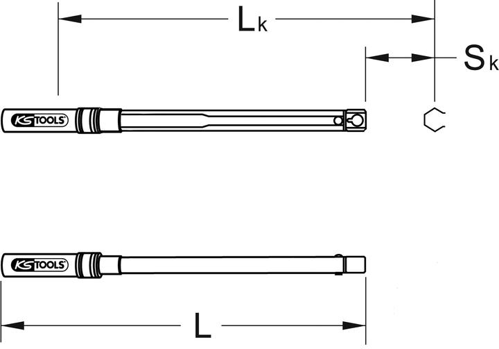 Produktbild KS Tools Industrie Einsteck-Drehmomentschlüssel, Aufnahme 14x18 mm, 20-100 Nm (1/2", 20 Nm, 100 Nm)