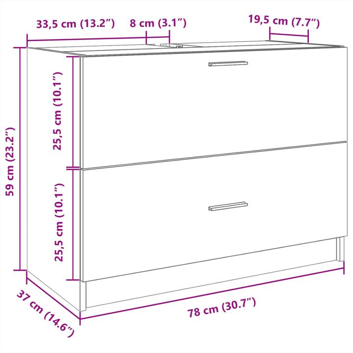 Actual product image VidaXL Vanity unit (78 x 37 x 59 cm)