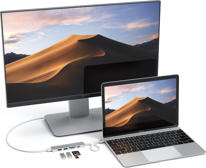 Immagine prodotto Satechi USB-C Slim Multiport V2 (USB-C, 6 Porti)