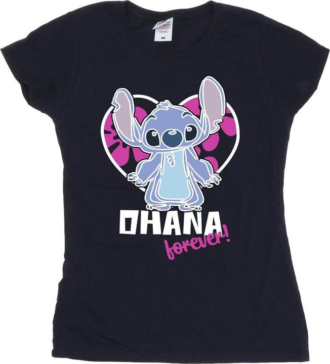 Immagine prodotto Disney Lilo And Stitch Ohana Forever Heart Maglietta Donna (S)