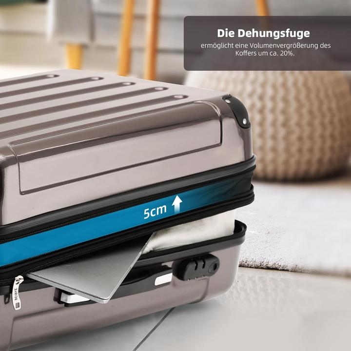 Immagine prodotto Beibye 3-tlg. Hartschalenkoffer-Set (Bagaglio a mano (fino a 50 litri), M (50 - 90l), L (90 - 115l))