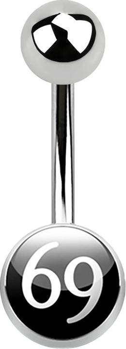 Produktbild Star Piercing Banane silber mit Logo 69 (ohne Messing, Chirurgenstahl 316L)