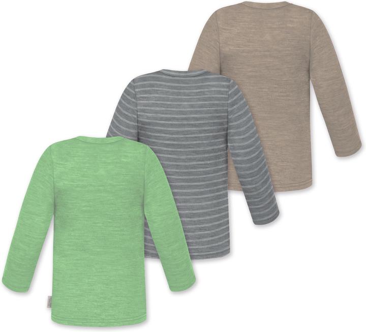 Image du produit Normani Lot de 3 manches longues bébé mérinos "Taupo" - 9475 (86)