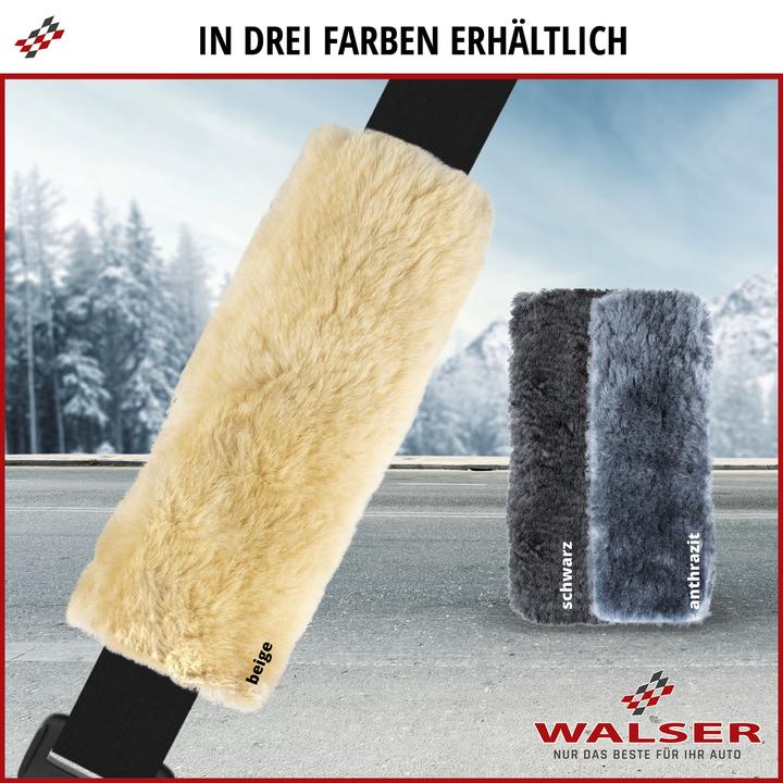 Produktbild Walser Gurtpolster Millie aus Lammfell, 2 Stück Auto-Gurtschoner beige