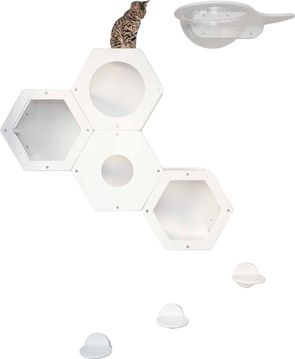 Actual product image Wowhelperco Climbing wall for cats 8-piece (White)