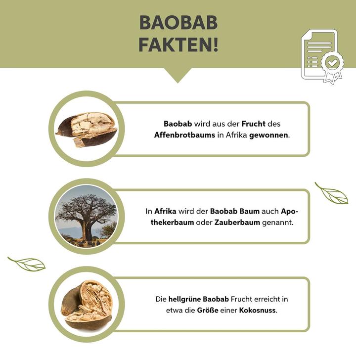 Actual product image Eltabia Organic Baobab Capsules | High Dose 1290mg daily dose (100 Piece, Capsules)