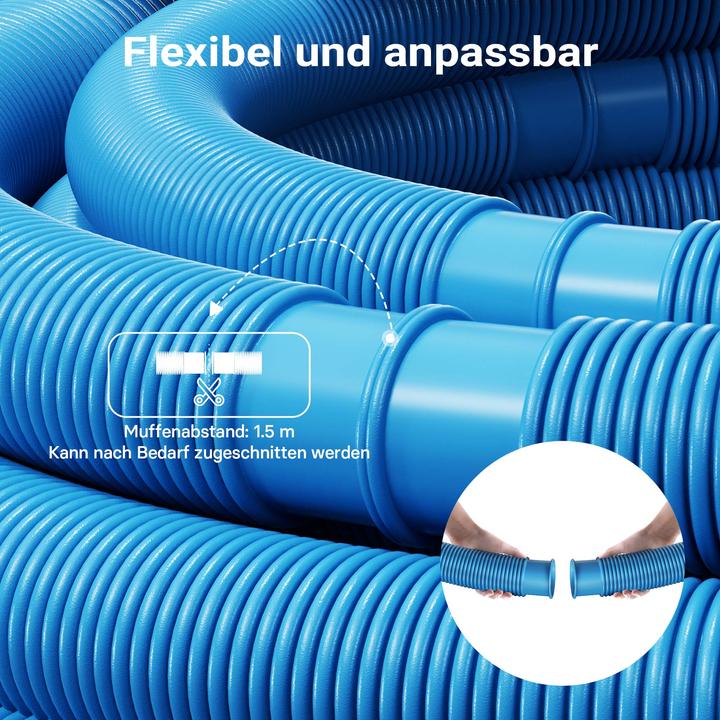 Image du produit Wiltec Teichtip ® 21m - 32mm - Tuyau de piscine flottant sections double manchon 165g/m - Made in Europe