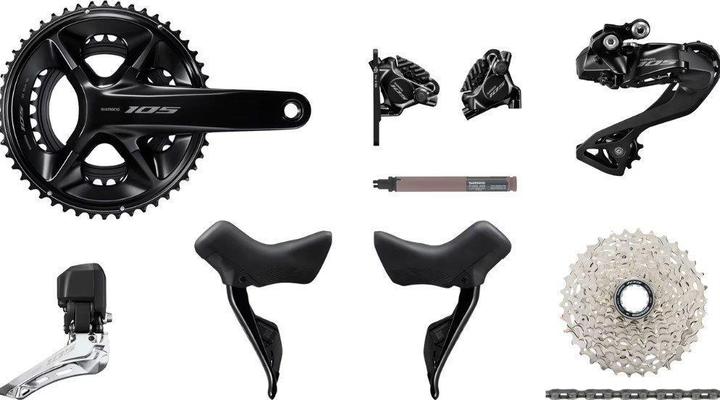 Actual product image Shimano 105 Di2 R7100 2x12-speed groupset with 50x34 172.5 crank