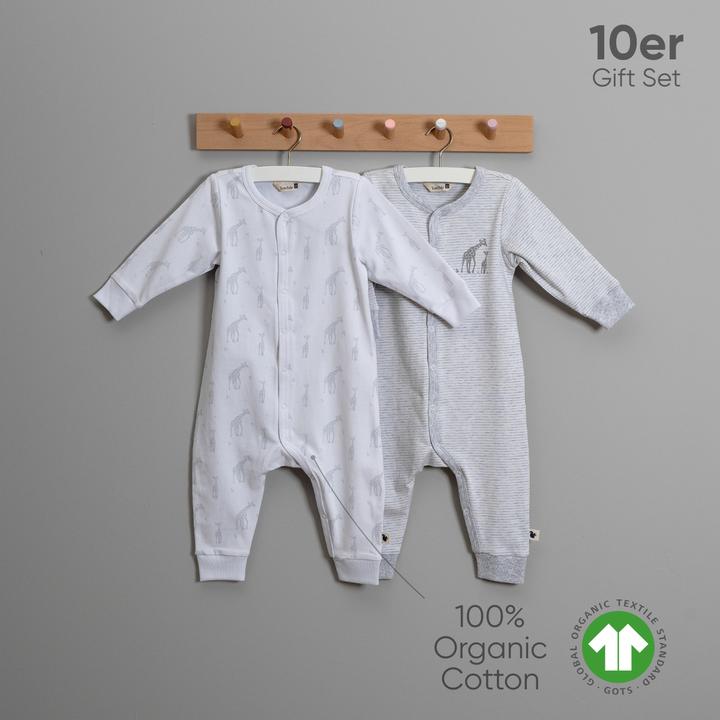 Produktbild TotsTale Premium 10-teiliges Geschenkset aus Bio-Baumwolle – Erstausstattung für Neugeborene (50, 56, 62, 68)