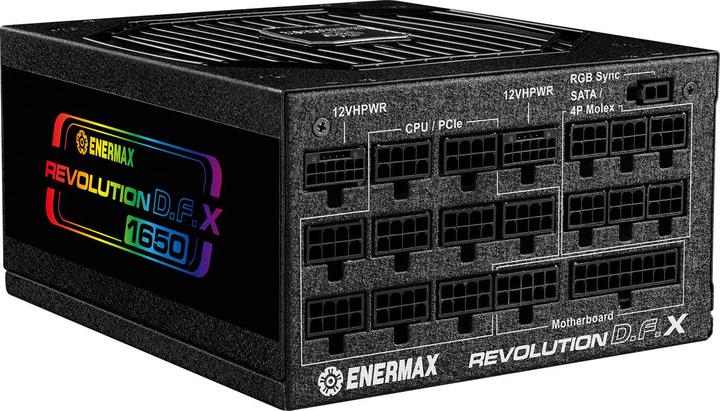 Produktbild Enermax Revolution D.F. X ARGB ATX3.0 PCI-e 5.0 Kompakt PC Netzteil 1650W 80Plus Gold Vollmodula 2x (1650 W)