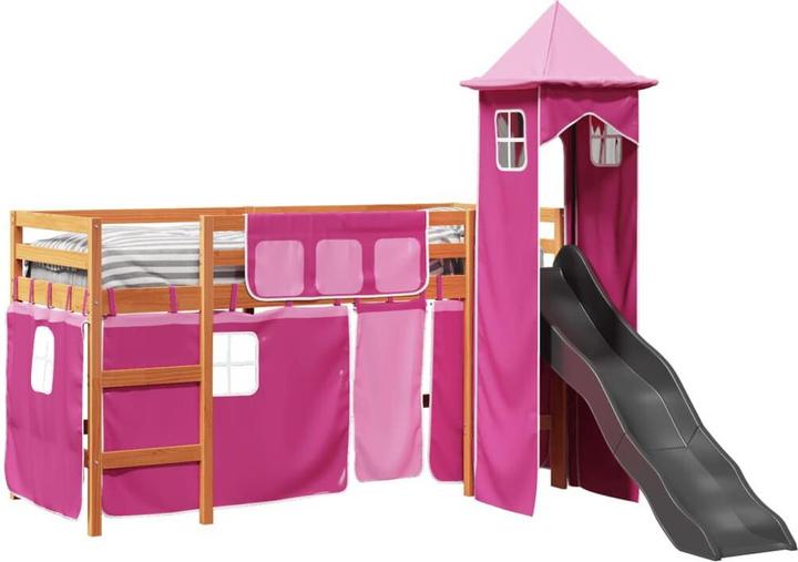 Image du produit VidaXL Lit superposé pour enfant avec tour Rose (90 x 200 cm)