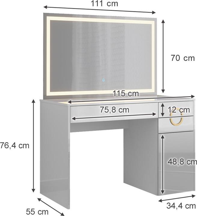 Produktbild Vicco Adela mit Beleuchtung (115 x 55 x 76.5 cm)