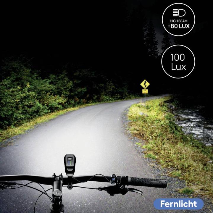 Actual product image Fischer Bicycle headlight LED battery-powered Black