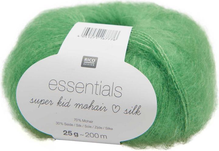 Actual product image Rico Essentials Super Kid Mohair Loves Silk, grün, 25 g, 200 m, 70 % WM, 30 % SE (200 m)