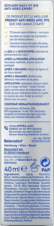 Produktbild NIVEA Q10 Anti-Falten Daily UV Fluid LSF 50 (Sonnencreme, SPF 50, 30 ml)
