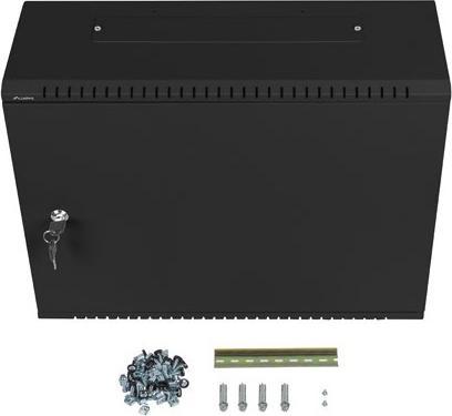 Produktbild Lanberg Nástěnná jednodílná skříň 19", 4U+3U/540x200, (dodávané složené), nízkoprofilová, plné dveř (4 HE, 19 Zoll Rack)