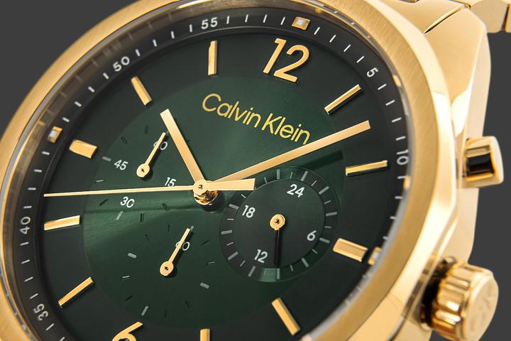 Actual product image Calvin Klein CK25200266 Force Heren Horloge - Mineraalglas - Staal - Goudkleurig - 45 mm breed - Quartz - V