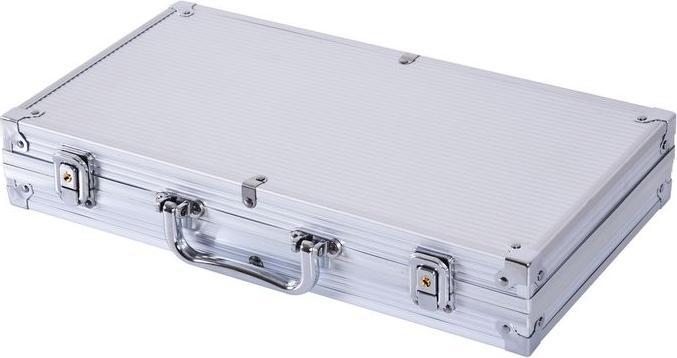 Immagine prodotto Swisshandel24 Valigetta da poker Set da poker 300 fiches 2x pacchetto di carte 5x dadi 1x valigetta in alluminio