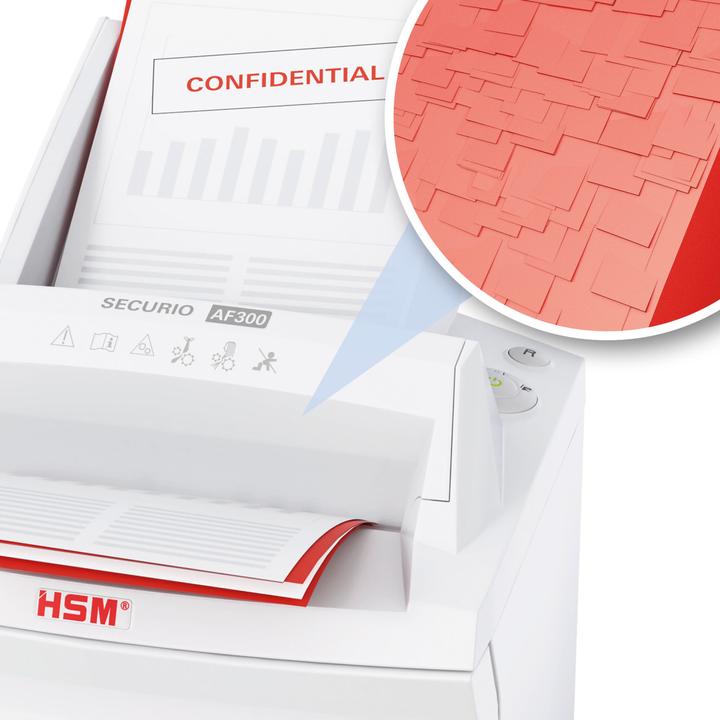 Immagine prodotto HSM Distruggidocumenti ad alimentazione automatica SECURIO AF300 livello di sicurezza P-5, 10 fogli (Taglio delle particelle)