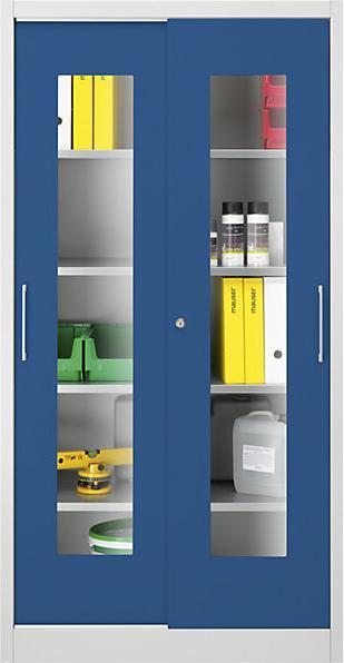 Actual product image Mauser Vision panel sliding door cupboard, with 2 x 4 shelves, HxW 1950 x 1500 mm (100 cm, 195 cm)