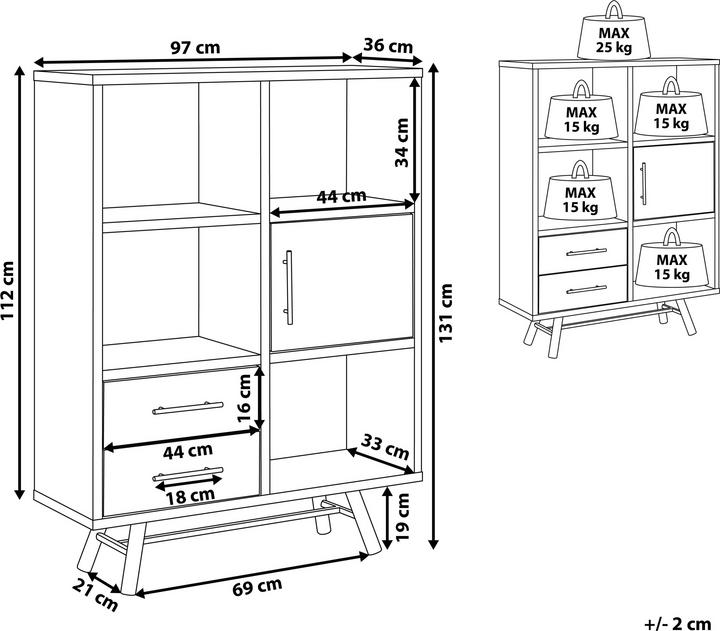 Actual product image Beliani Atlanta (97 x 36 x 131 cm)