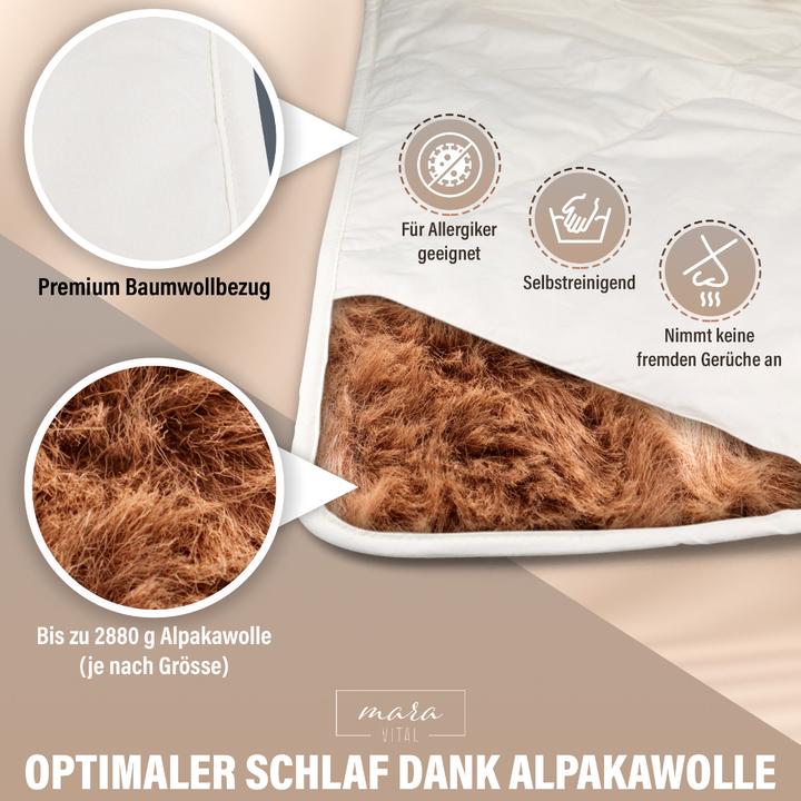 Immagine prodotto Mara Vital Piumino in alpaca (1008 g, 155 x 220 cm, 100 x 135 cm, 200 x 210 cm, 135 x 200 cm)