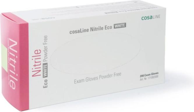 CosaLine UHS nitrile gloves, size XL, Eco, white, powder-free (200 pcs.) (XL)