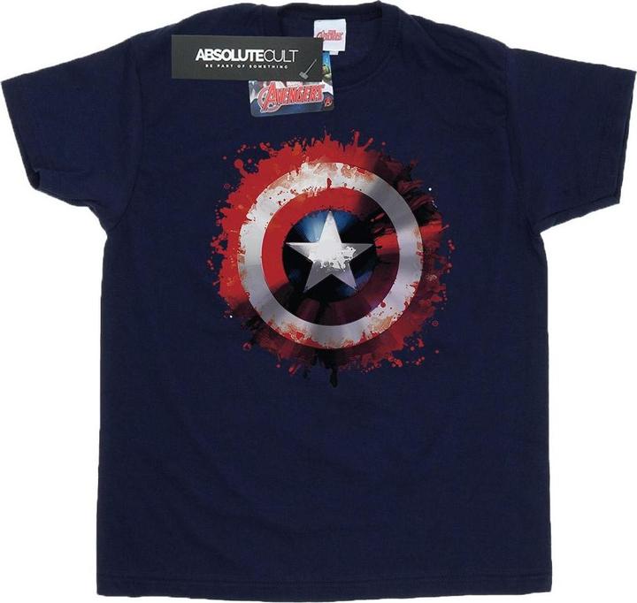 Avengers Captain America Kunst Schild Baumwolle Boyfriend TShirt