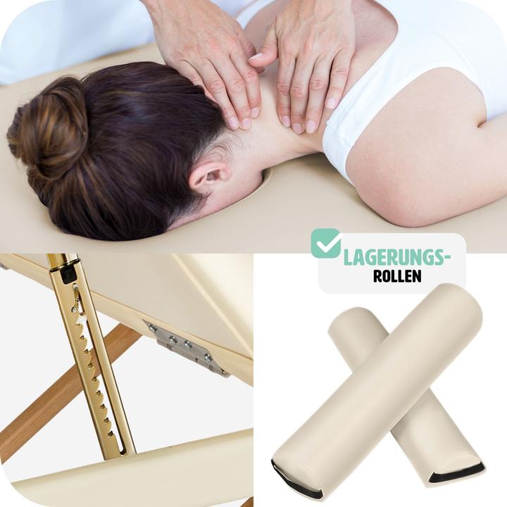 Actual product image tectake Massage table oval with 5 cm padding + rolls