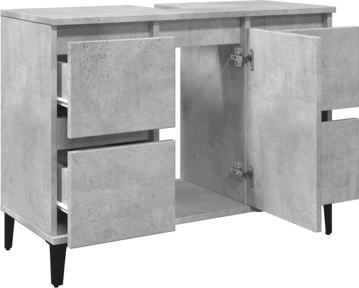 Actual product image VidaXL Waschbeckenunterschrank Unterschrank Badschrank Betongrau Holzwerkstoff (80 x 33 x 60 cm)