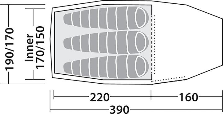 Actual product image Robens Sage 3 Pro (Tunnel tent, 3.20 kg, 3 persons)
