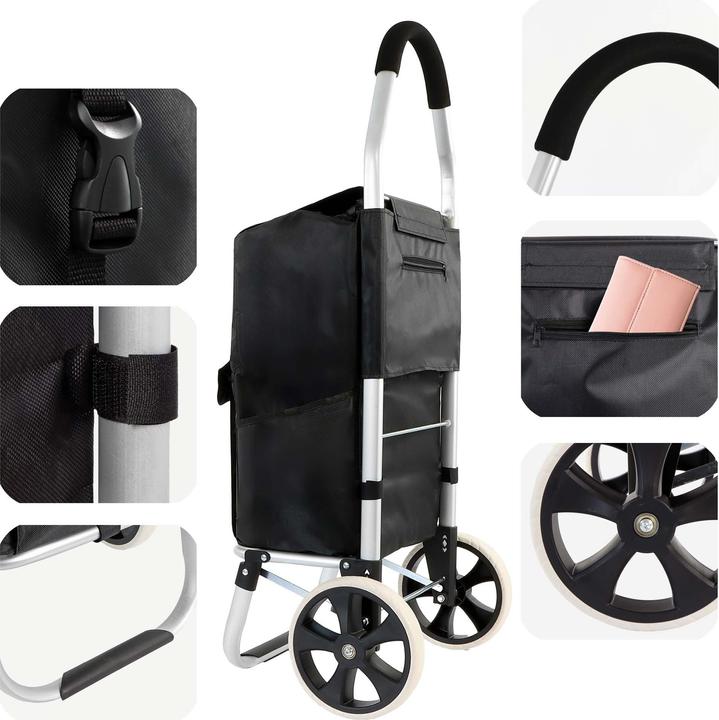 Produktbild Wiltec Einkaufstrolley klappbar 40kg Einkaufsroller Einkaufswagen Einkaufstasche