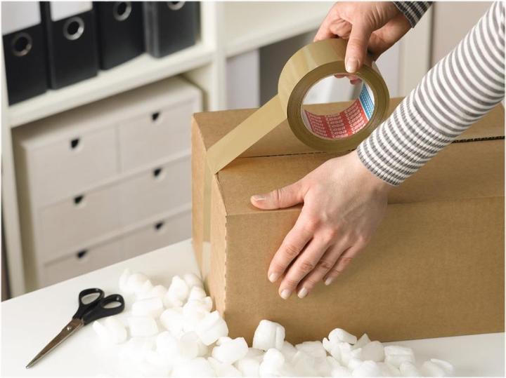 Actual product image tesa tesapack ULTRA STRONG Parcel Tape - PVC packing tape for tight packing and secure bundling (38 mm)