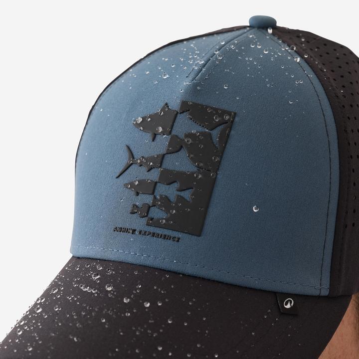 Caperlan Fishing cap 500 - Water-repellent Blue and Black (One Size)