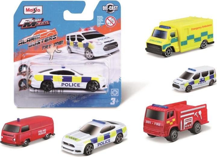 Maisto Alarm Buster Fahrzeuge mit Sirene 8cm