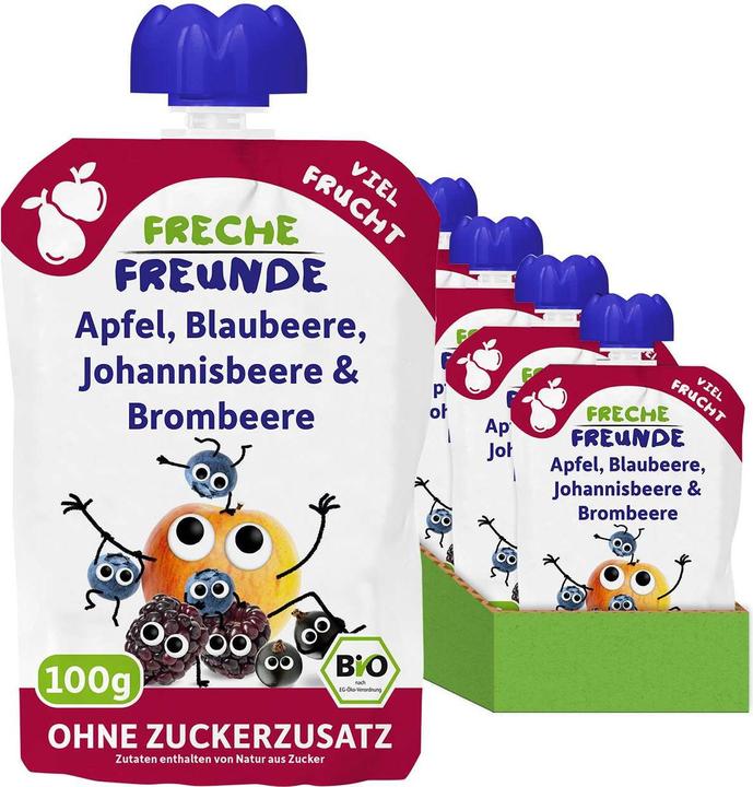 Immagine prodotto Freche Freunde Sacchetto di mela, mirtillo, carota 6x 100 g (600 g)
